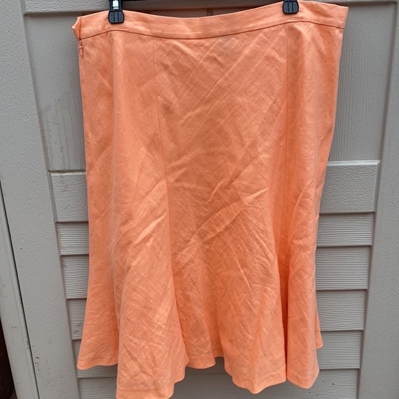 CHAPS Women’s Soft Orange Linen Skirt 14 - Picture 13 of 16